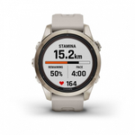 Смарт часы Fenix 7S Pro Sapphire Solar золотистый корпус со светло-песочным ремешком
