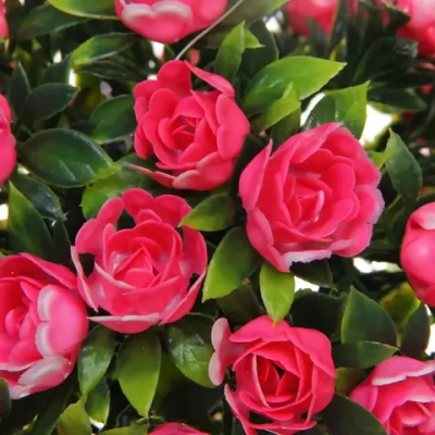 Искусственное растение шар «Самшит» цветы фуксия D-17см Ultramarine