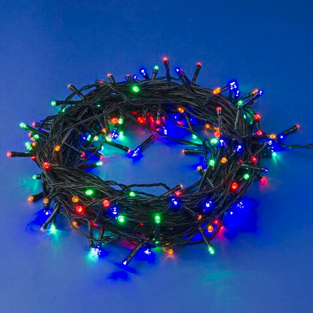 ULD-S2000-200-DGA MULTI IP20 Гирлянда светодиодная. 20м. 200 светодиодов. Разноцветный свет. Провод зеленый. ТМ Uniel