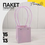 Пакет подарочный 15х13х13 Ваза для цветов (Сиреневый)