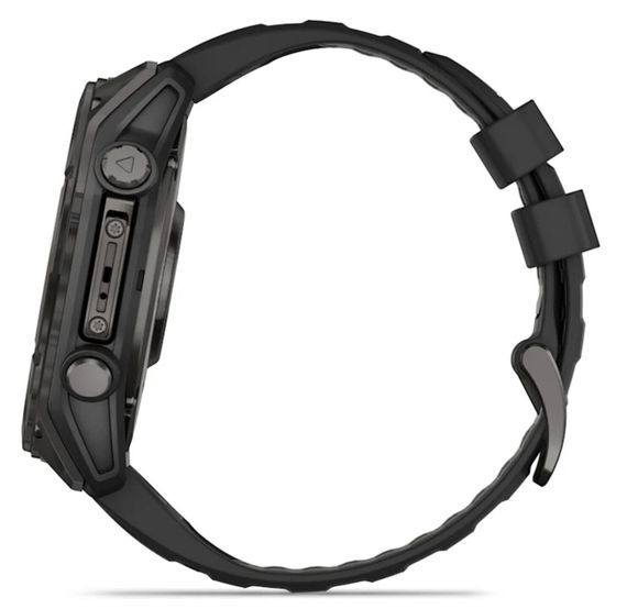 Умные часы Garmin Fenix 8, 51 мм, AMOLED, Sapphire Carbon Gray DLC Titanium with Black/Pebble Gray Silicone