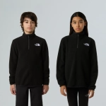 Детская флисовая кофта The North Face Teen Glacier 1/4 Zip чёрная