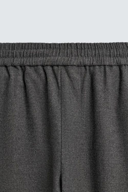 ZARA БРЮКИ RELAXED FIT ИЗ РЕЛЬЕФНОЙ ТКАНИ, СЕРЫЙ