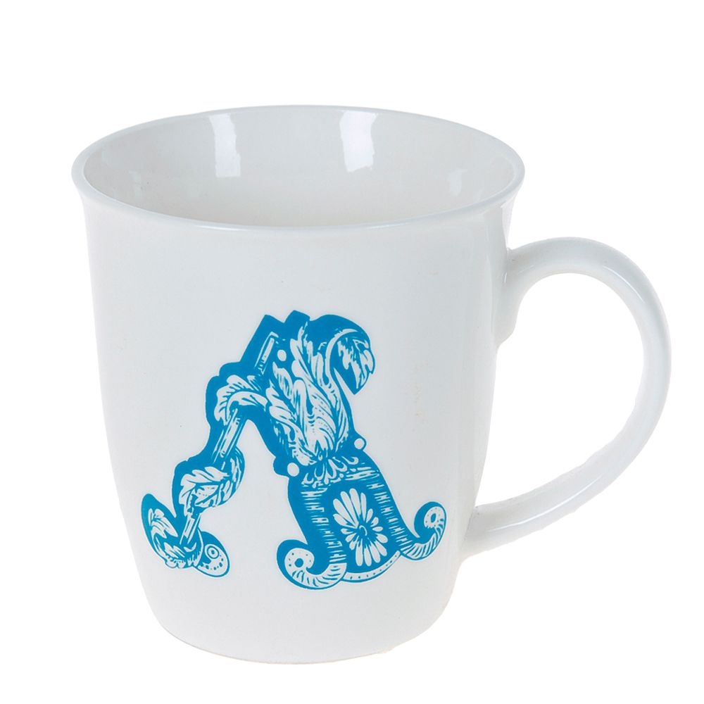 Кружка фарфоровая "Алфавит" v=360мл. (10видов) (min12) (транспортная упаковка)