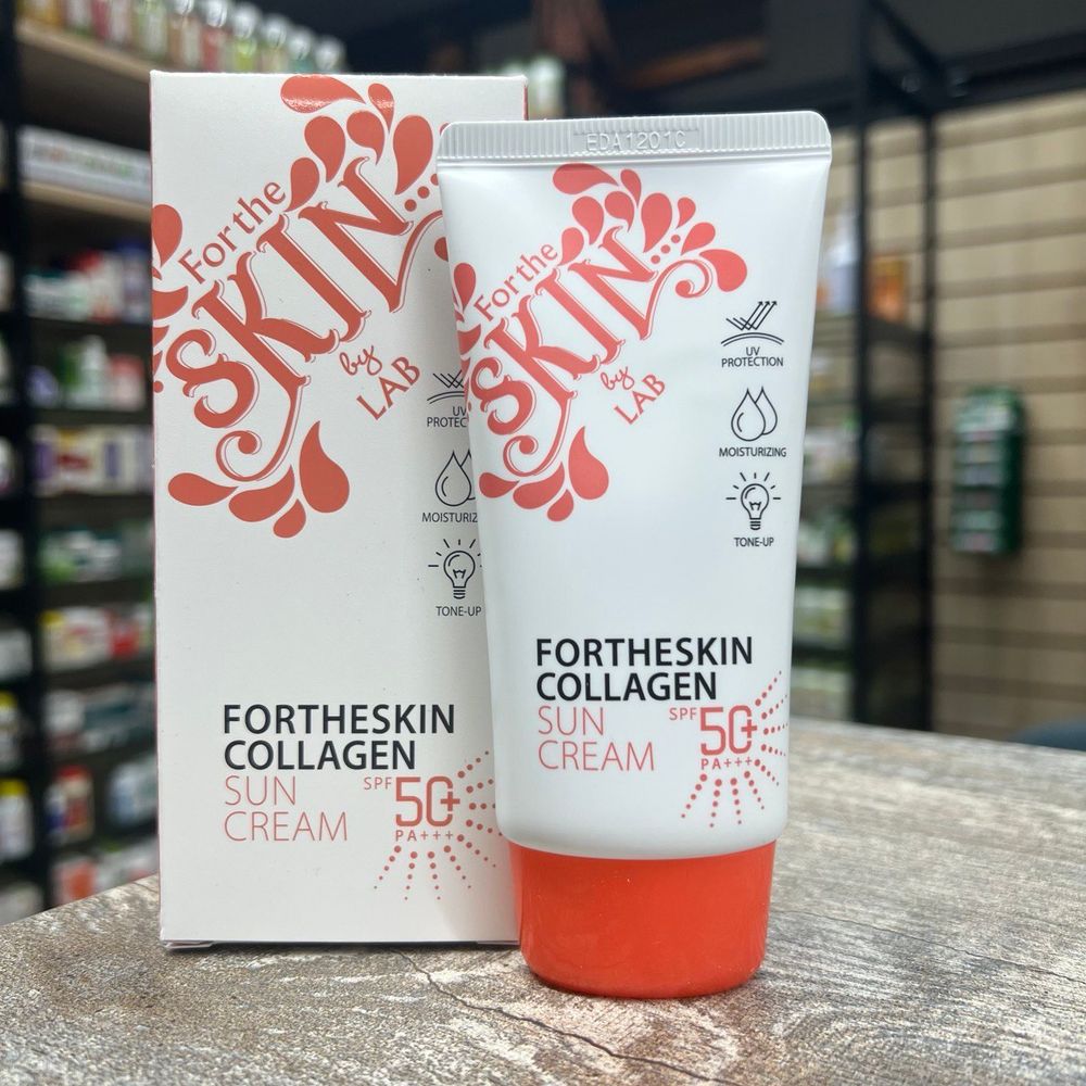 Крем для лица Fortheskin Collagen Sun Cream SPF50+ / PA+++ солнцезащитный с коллагеном 70 мл