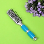 Расческа массажная «Lavanda», вентиляционная, цвет ручки голубой, 23,5 см