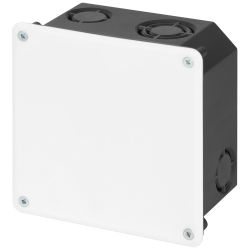 Распаячная коробка ЭРА KRT-107-107-50 скрытой установки черно-белая 107х107х50мм для твердых стен крышка IP20