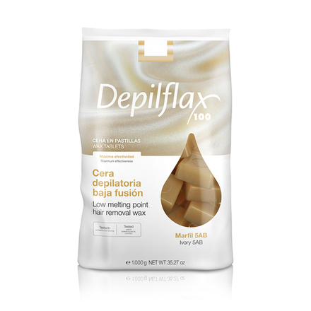 Горячий воск для депиляции Depilflax Слоновая кость (в брикетах), 1 кг