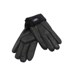 Мужские Перчатки Меховые Ugg Черные Кожаные (02)