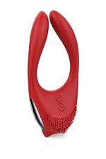 Красное эрекционное кольцо EROS с пультом ДУ (Цвет: красный)