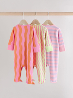 Комбинезон / Cлип для малышей Next E18-338, 3 шт., Розовый, Оранжевый, Светло-желтый