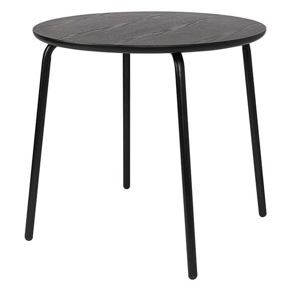 Стол обеденный Round, D90 см, черный шпон ясеня