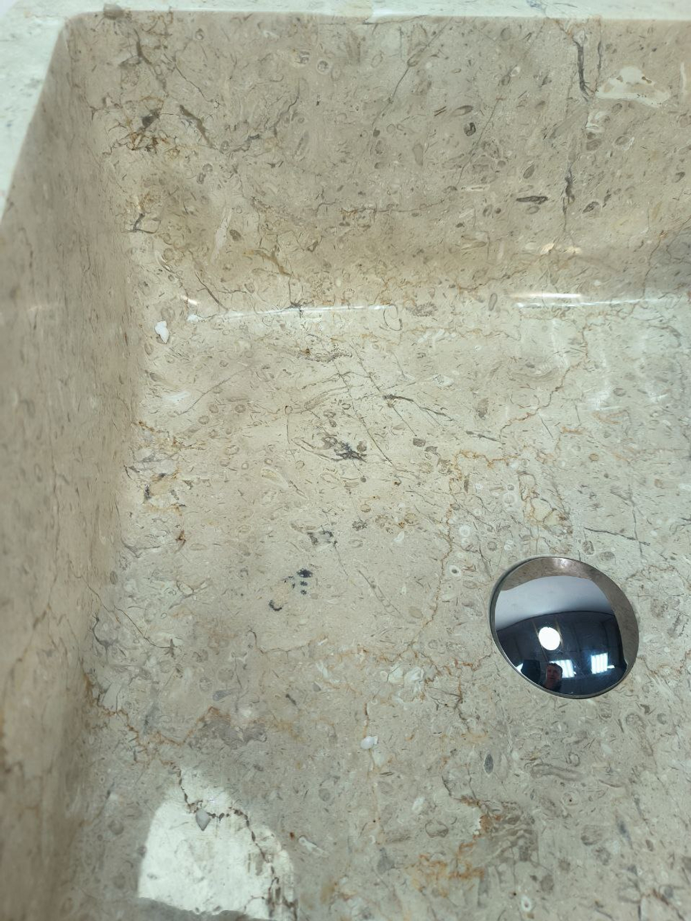 Раковина напольная из мрамора Square Cream RN-65929 45х45х90 из натурального камня