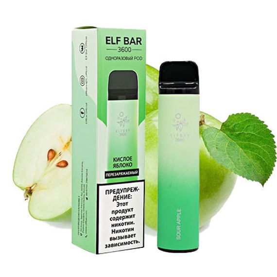 Elf Bar - Sour Apple (3600, 1.6% nic)