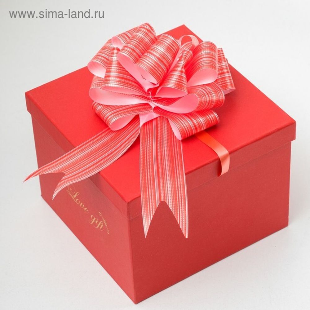 Бант-шар №4.5 "Тонкие полосы", цвет красный