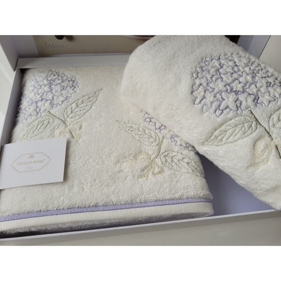 Набор полотенец Ortanca лиловый 2 предмета TIVOLYO HOME Турция