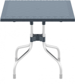 Стол пластиковый плетеный Siesta Contract Forza Rattan 80, темно-серый