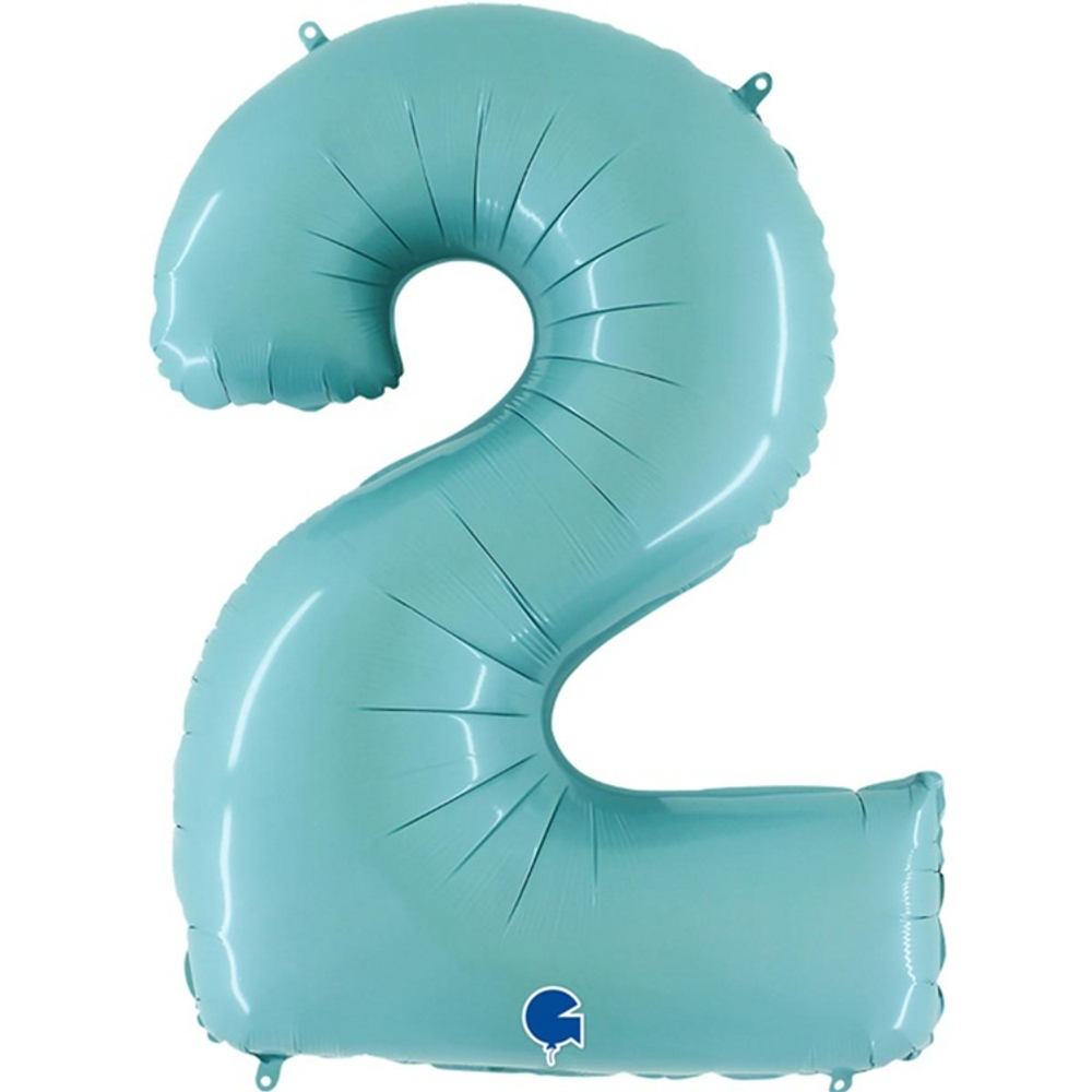 Шар ЦИФРА 2 Пастель Blue 40" 102 см