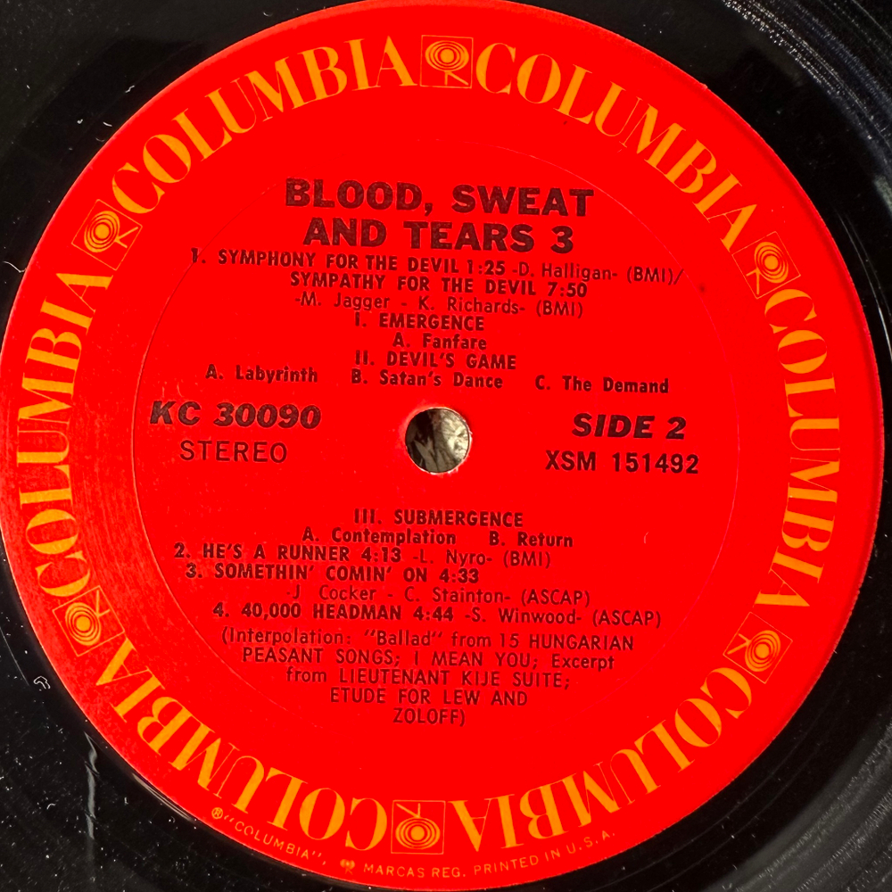 Blood, Sweat & Tears ‎– Blood, Sweat And Tears 3 (США 1970г.)