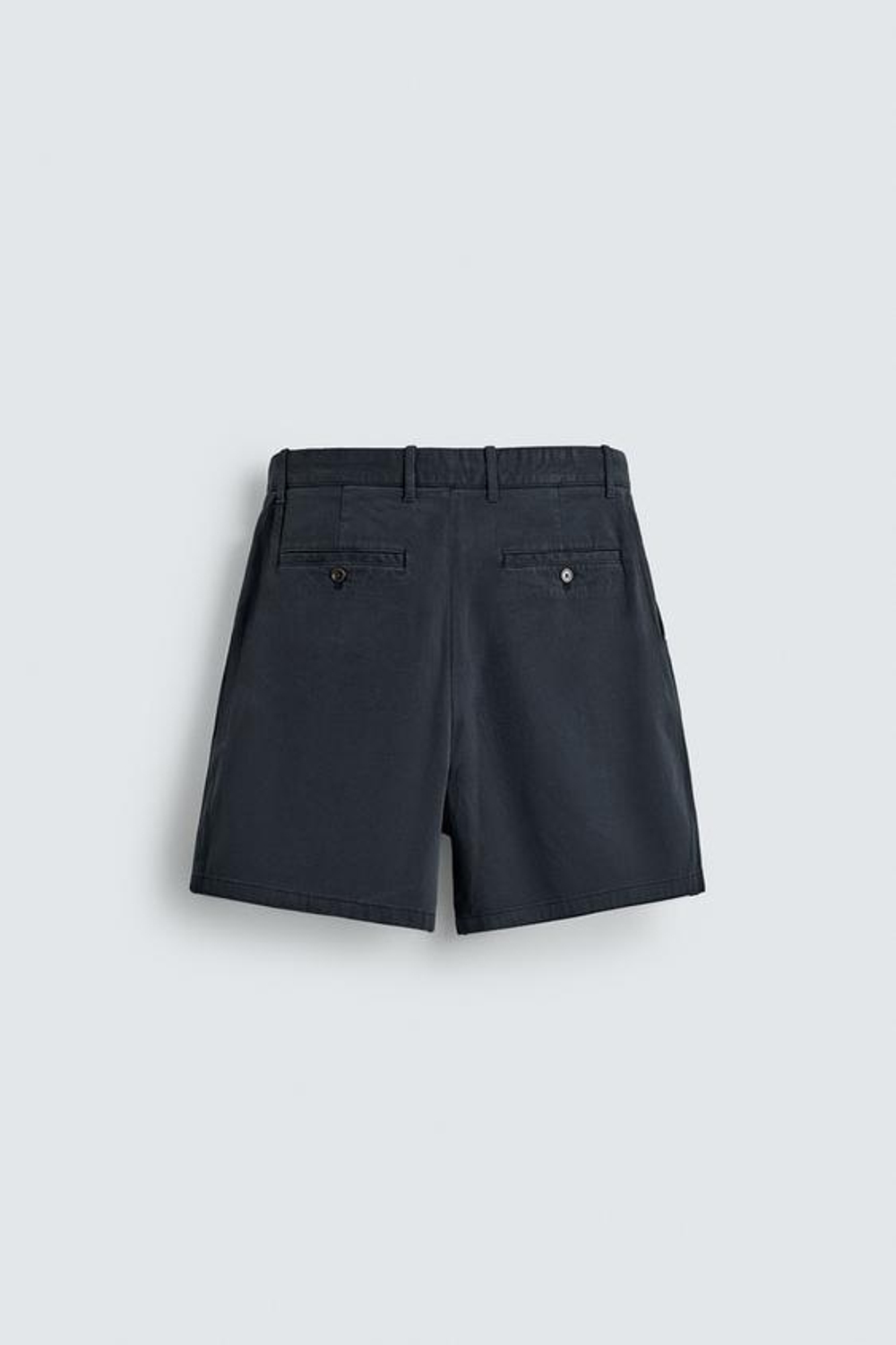 ZARA ШОРТЫ ЧИНОС REGULAR FIT СО СКЛАДКАМИ, МОРСКОЙ СИНИЙ