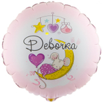 Шар Фольгированный ДЕВОЧКА С рождением (Розовый)