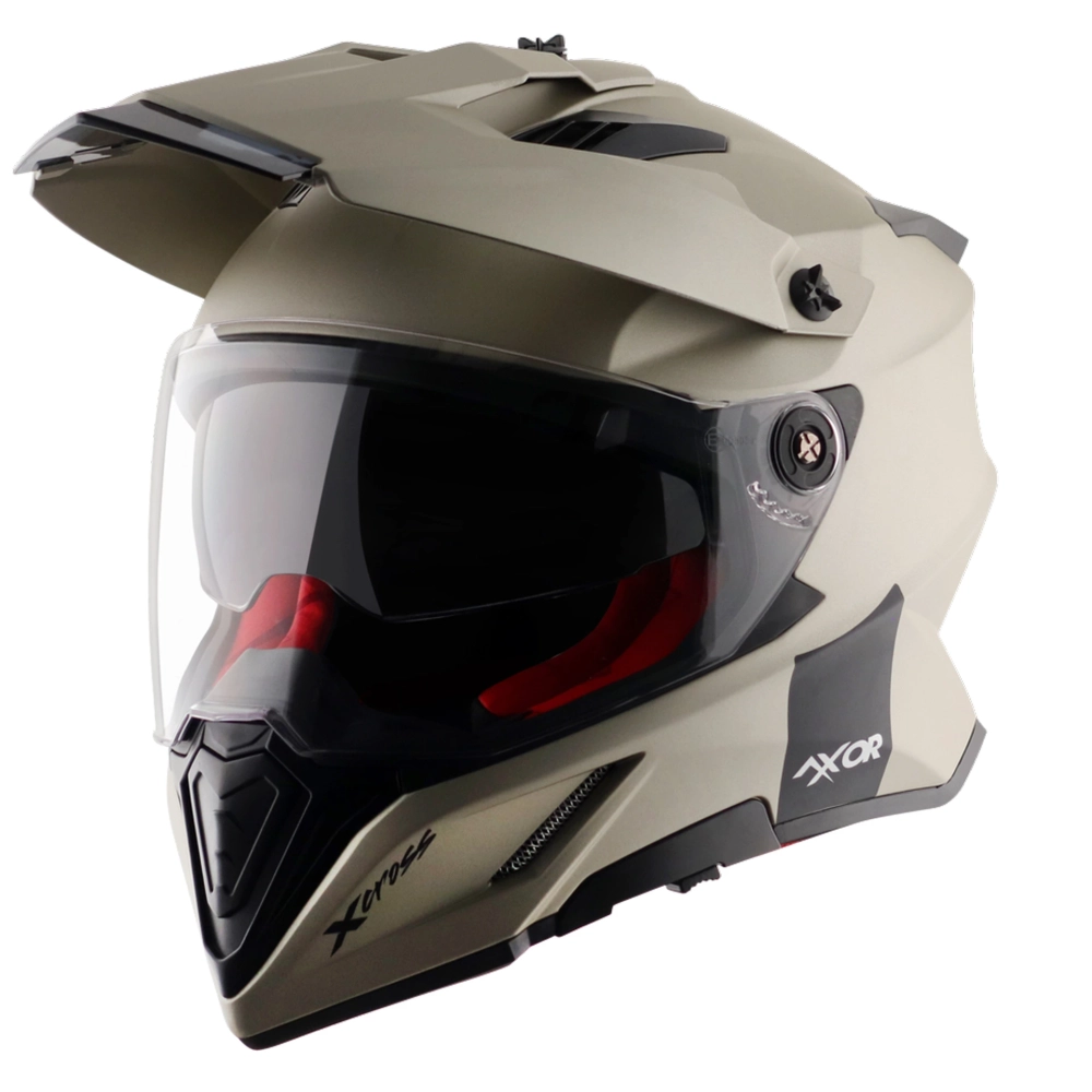 Шлем AXOR X-CROSS DUAL VISOR NR, с визором, цвет никель (S)