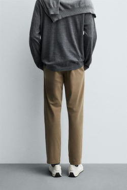 ZARA БРЮКИ ЧИНОС SKINNY FIT, ТЕМНЫЙ РЫЖЕВАТО-КОРИЧНЕВЫЙ