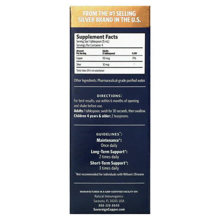 Sovereign Silver, Bio-Active Copper Hydrosol, гидрозоль меди10 част./млн, 59 мл (2 жидк. унции)