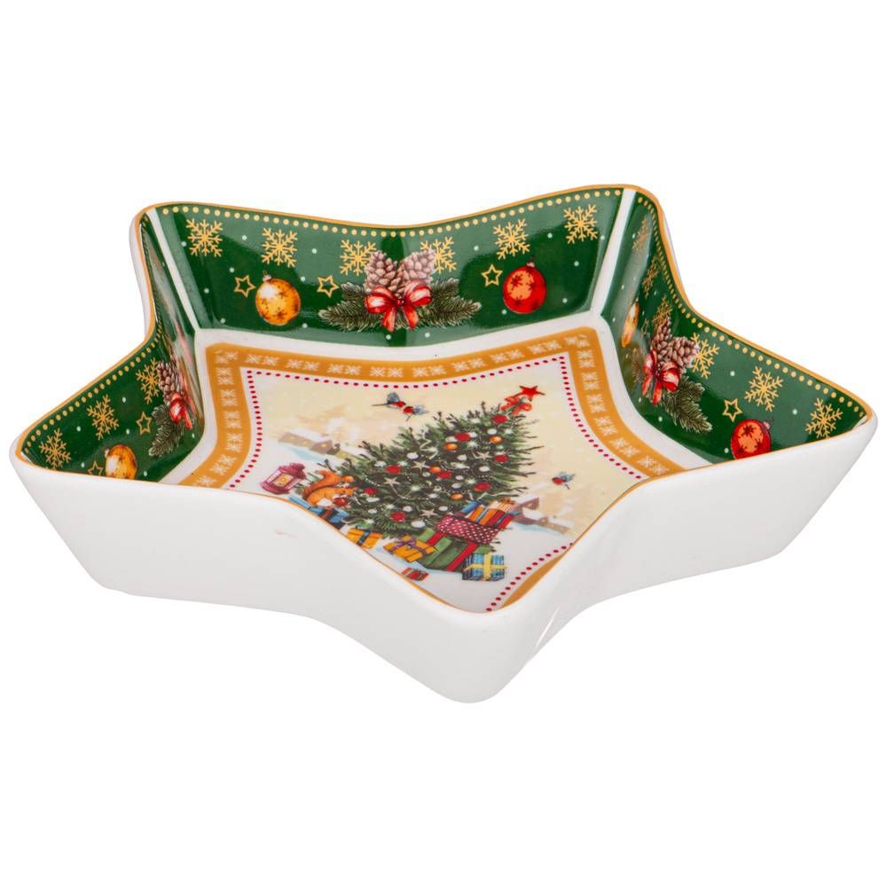 БЛЮДО-ЗВЕЗДА LEFARD "ЕЛКА" 17,5*17,5*3,5 СМ ЗЕЛЕНОЕ (КОР=36ШТ.)