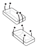 Фиксаторы с креплением под матрас Wraparound Mattress Restraints (Цвет: черный с серебряным)