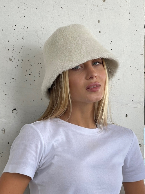 Премиальная Панама теплая из шерсти мериноса, белая, SilverFox