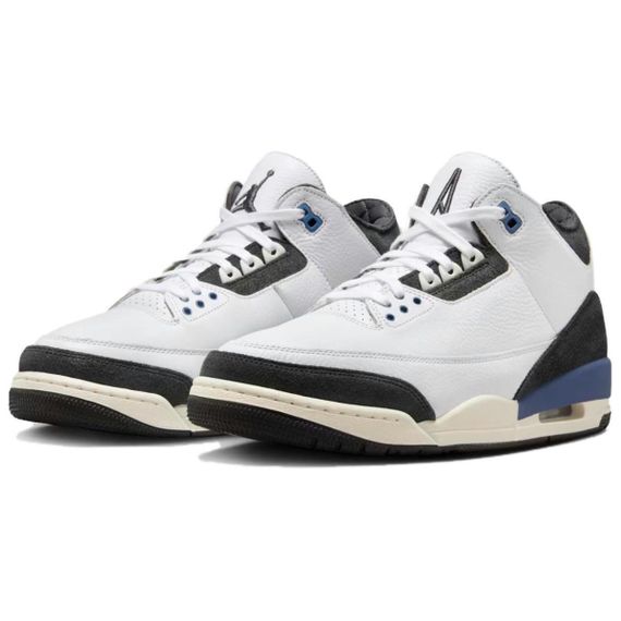 Jordan Air Джордан 3 Винтажные баскетбольные кроссовки MID Топ Синий с Белым Lettering Мужские