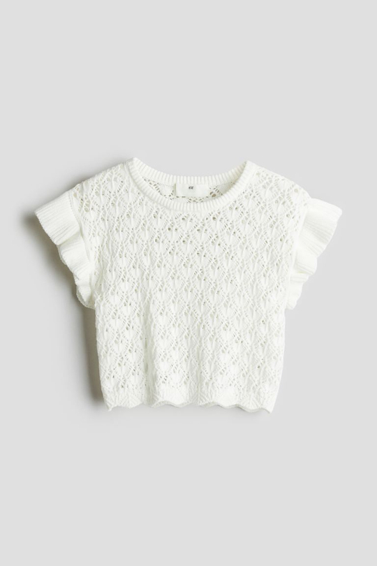 H&M Вязаный топ, белый