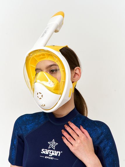 Маска полнолицевая Sargan Планета океан 2.0 белый/желтый