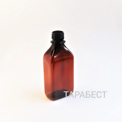 Флакон 250 мл пластик коричневый плоский 28мм