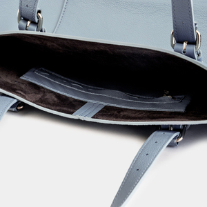 Сумка Shopper Vintage из кожи теленка, голубого цвета