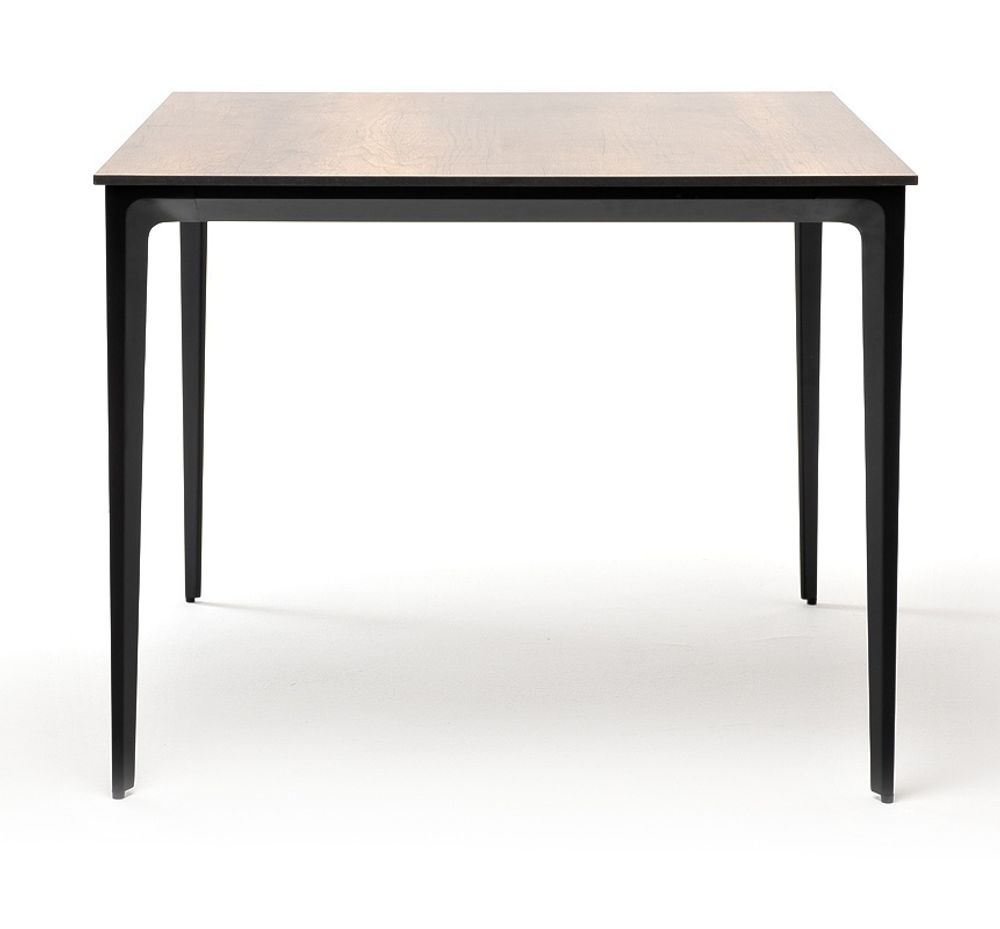 "Малага" обеденный стол из HPL 90х90см, цвет "дуб", каркас черный