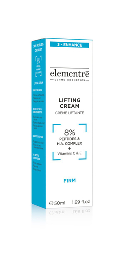 Лифтинг крем - 8% PEPTIDES&H.A. LIFTING CREAM 50 ml от Elementrè Dermo Cosmetics, Швейцария, эффект упругой, гладкой и сияющей кожи уже после первых применений