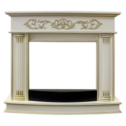 Портал каминный из МДФ RealFlame Milano белый, белый дуб с патиной