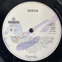 Винтажная виниловая пластинка LP Adeva (Germany 1989) Respect