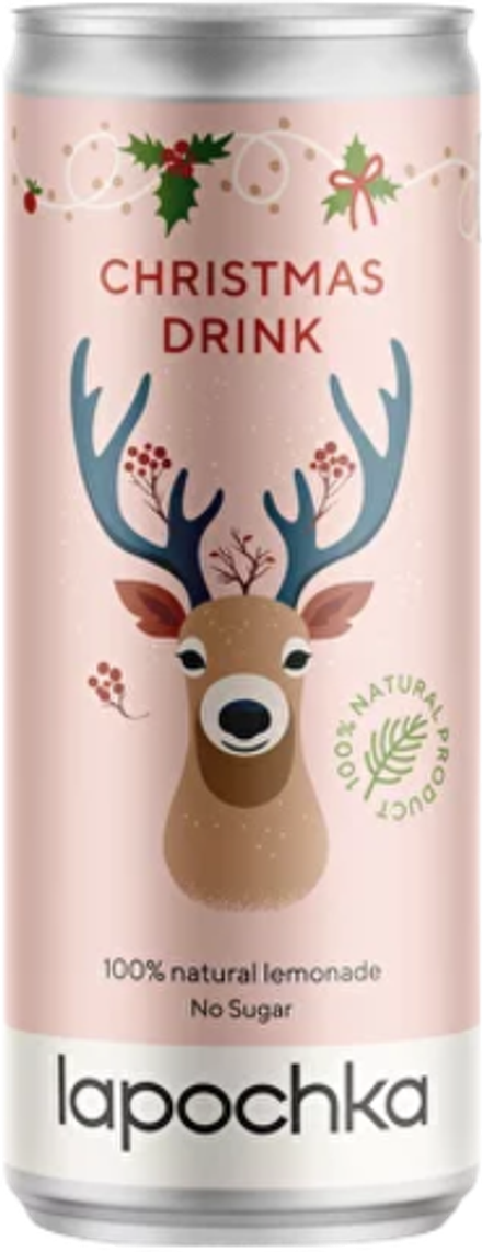 Газированный напиток Лапочка Кристмас Дринк / Lapochka Christmas Drink 0.33 - банка