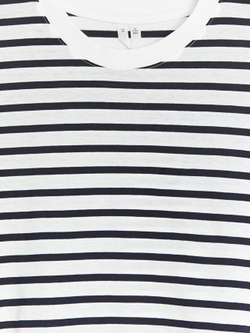 ARKET ФУТБОЛКА С КРУГЛЫМ ВЫРЕЗОМ, БЕЛЫЙ/СИНИЙ