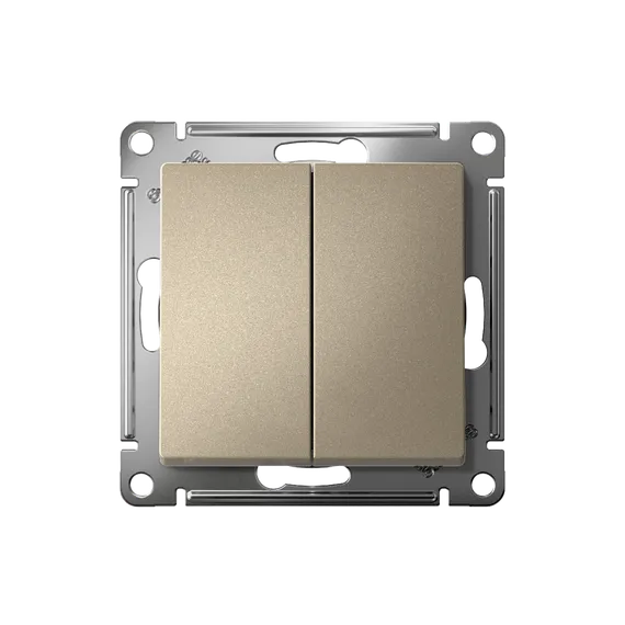 Выключатель 2-кл. СП AtlasDesign 10А IP20 (сх. 5) 10AX механизм шампань SE ATN000551
