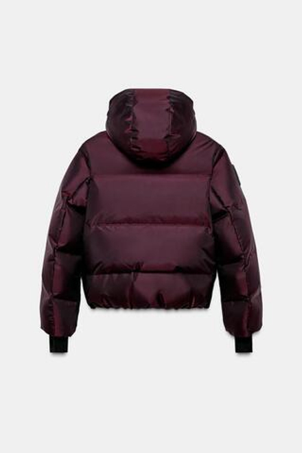 ZARA ВОДОНЕПРОНИЦАЕМАЯ КУРТКА С КАПЮШОНОМ, БОРДОВЫЙ