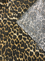 Трикотаж принт леопард, беж/коричневый, паетка прозрачн VT#18