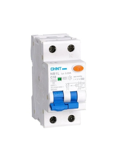 Выключатель автоматический дифференциального тока 1п+N B 10А 30мА тип AC 10кА NB1L (36мм) (R) CHINT 203097