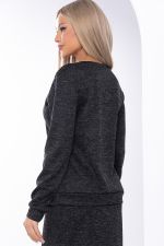 Джемпер с аппликацией (черный меланж) Б8334 LT Collection