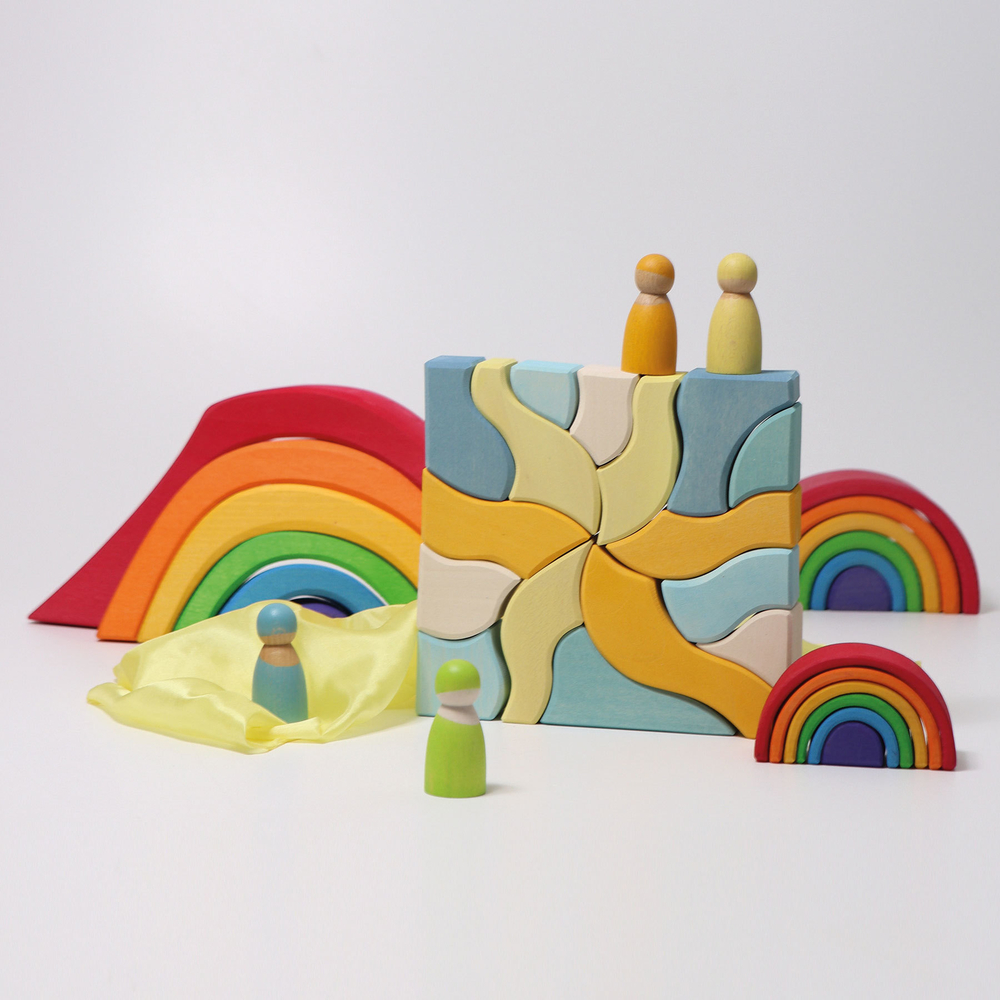 Деревянный конструктор "Темперамент", поддон, 61 деталь