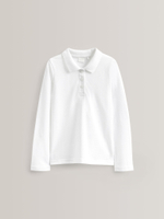 Поло с длинным рукавом школьное для девочки Next 228-199, 2 шт., Белый