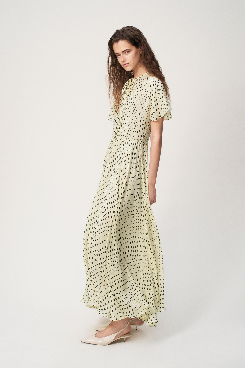 ZARA ПЛАТЬЕ В ГОРОШЕК — THE ITEM ZARA WOMAN, ВАНИЛЬНЫЙ